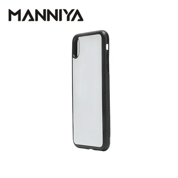 MANNIYA 2D Sublimācijas Tukšu gumijas tālrunis Lietā par iphone XS Maks ar Alumīnija Ieliktņiem un līmes Bezmaksas Piegāde! 100pcs/daudz