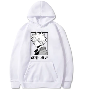 Mans Varonis Augstskolu pelēkā vārna Unisex pelēkā vārna Japāņu Anime Bakugou Katsuki Iespiesti Vīriešu pelēkā vārna Streetwear Ikdienas Krekls
