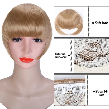 MANWEI Clip In Matu Bangs Hairpiece Clip In Matu Pagarināšana Sintētisko Matu Pagarināšana Skarbs Bangs Viltus Bangs Sievietēm