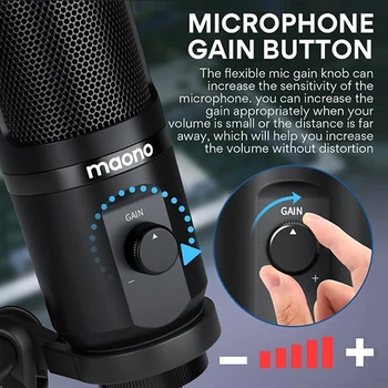 Maono Podcast Kondensatora Mikrofons 192Khz/24bit Datora USB Ierakstīšanas Mikrofons Mikrofona Pastiprinājums Cardioid Studijas Ieraksta Plug & Play