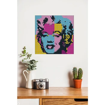 Marilyn Monroeed Pikseļu Mozaīkas Mākslas(48X48) KM Radošās Mākslas Celtniecības Bloki, Krāsotas Fona Dekorēšana Diy (do it yourself, Rotaļlietas, Ķieģeļu Dāvanu Mazulis