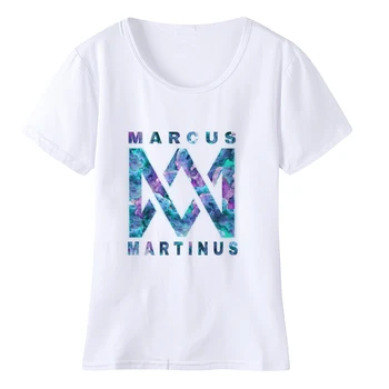 Markuss un Martinus T Sievietēm Vasarā Baltā Hip Hop T Krekls O Apkakli, Īsām Piedurknēm korejas Drēbes Camisas Mujer Fitnesa Topi