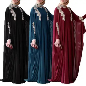 Maroka Abaya Sievietēm, Dubaija Kaftan Plats Piedurkņu Maxi Kleita Musulmaņu Farasha Jilbab Caftan Arābu Halāti Kleita Islāma Apģērba Ramadan