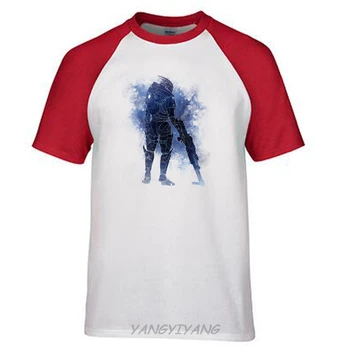 Mass Effect 3 N7 Erceņģelis Dizaina Vīriešu T Krekls Jauns Slavens RPG Spēle Vīriešu T-krekls reglāns Piedurknēm Vasaras Baltā Tee Krekls