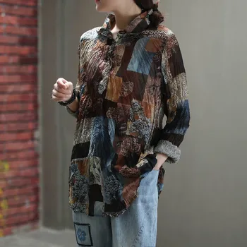 Max LuLu Pavasara Jaunu Korejiešu Dizaineru Modes Sieviešu Vintage Šifona Krekli Dāmas Gadījuma Punk Blūzes Iespiests Gotu Topi, Lielo Izmēru