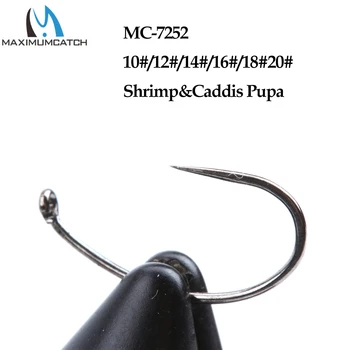 Maximumcatch MC-7252 100gab Garneļu&Caddis Pupa Acu-uz Leju Lidot Piesaisti, Āķi, Zivju Draudzīgu Barbless 10#/12#/14#/16#/18#/20# Lidot Āķis