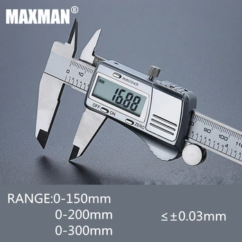 MAXMAN 0-150mm/200mm/300mm Visas Nerūsējošā Tērauda Augstas Precizitātes Elektronisko Digitālo Vernier Suportu Mērīšanas & Gabarītiem, Instrumenti,