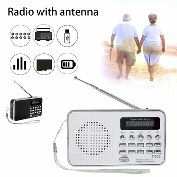 Mayitr Mini Portable LCD Digitālo FM Radio, USB, SD/TF Kartes MP3 Atskaņotāju Antenas FM Portable Radio Uztvērējs Mini Radio Rokas