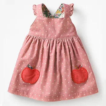 Maz maven18M-6Years Bērnu Bērniem, Meitenēm, Pīļu Modelis Vilnis Punktu Velveta Kleita Rudens Toddler Meitene ir Elegants Kleitas Kritums Apģērbu