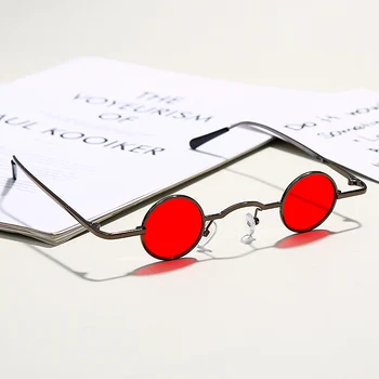 Mazas, Apaļas Steampunk Saulesbrilles Sieviešu Vintage Krāsains Aplis Spogulis Sarkans Dzeltens Saules Brilles Vīriešu Brilles Retro Brilles UV400