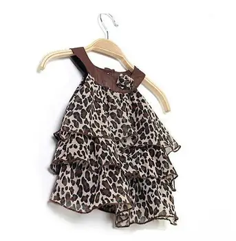 Mazumtirdzniecības meitene kleita leopards 2018 Jaunas Ielidošanas Bērnu Meitene Modes Leopard/ Zebra Kūka Kleitu Bērnu Kleita meitenēm leopard kleitas