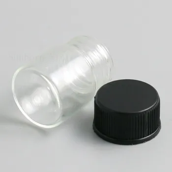 Mazās Stikla Uzpildāmas Zīmogs Pudeli Pudelīte ar Plastmasas Skrūvējamu Vāciņu Vāku, Tukši Kosmētikas Aplauzums Konteineru Pudeles, Kannas, 5ml 10ml 30pcs