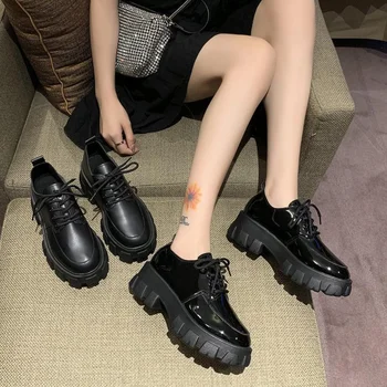 Mazās Ādas Sieviešu Kurpes Platformas Kurpes Pavasara Rudens Dāmas, Meitenes Mary Jane kurpes Sieviete Japāņu Augstiem Papēžiem Retro Kurpes 2020