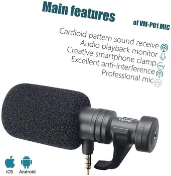 Mcoplus 3.5 mm Jack Mikrofons Mini Bezvadu Balss Mic Micorphone Android Tālrunis Samsung Xiaomi Video Ierakstīšana Audio Accessor