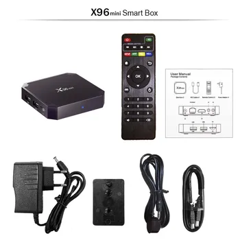 Media Player Set Top Box X96mini 1+8G/1+16.G Smart Set-Top TV Kastē Četrkodolu 4K 3D WIFI 100M Media TV Kastē Android 7.1
