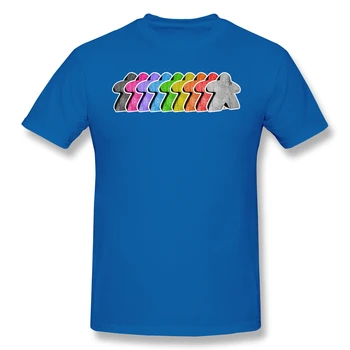 Meeple Varavīksnes Rindā Premium T-Krekls Vīriešiem Dzimšanas dienas Dāvanas Smieklīgi Tees O Kakla Kokvilnas Settlers of Catan galda Spēle Drēbes