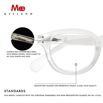 Meeshow Kvalitātes Lasīšanas Brilles Pārredzamu Retro Eiropā Stils Sievietes Acu Brilles Ar Flex Piliens Kuģniecības Maisiņš Dāvanu 1513GP