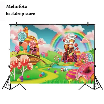 Mehofoto Candy Bar Fotogrāfija Backdrops Tēmu Puse, Rotājumi, Foto, Karikatūra Fona Aksesuārus Bērniem, Dzimšanas dienu Pasūtījuma 845