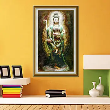 Meian 5d Īpašas Formas Dimanta gleznu Izšūšana Budistu Dieviete 5d Dimanta Glezna Krustdūrienā rotājumi mājās