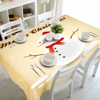 Meijuner Ziemassvētku Galdauts Poliestera nepievelk putekļus Galda Segums X-mas Pateicības Vakariņas 3D Galdauts Mājas Puse Dekori OEM Audums