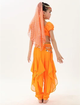 Meitene Bērniem Vēdera Deju, Indiešu Deju Tērpu Komplekts Sari, Sports Bērniem, Apģērbs Šifona Vēdera Dejas, Drēbes Komplekti