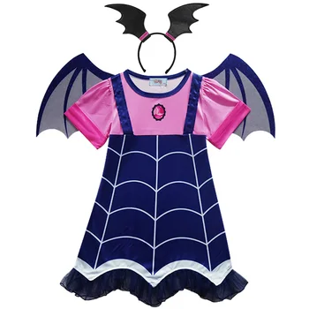 Meitene Vampirina Kostīmi Bērniem Cosplay Vampīru Saģērbt Halloween Kostīmu Meiteņu Kleitas Karnevāla Puse Noslēpt Maskas, Ap Galvu Stiprināmas