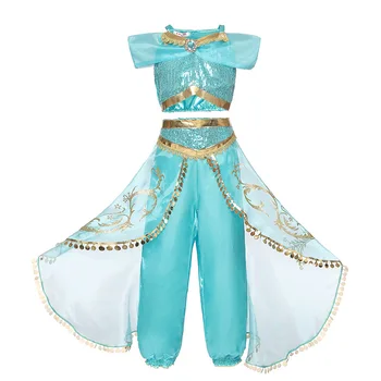 Meitenes lamp Aladdin ir Vēdera Deju Cosplay Kostīmi Meitenes Ziemassvētku Princese Kleitas Bērniem Halloween Drēbes Bērniem