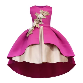 Meitenēm, Vasarā Ziedu Kleitu Kāzu Princess Puse Kleita Bumbu Kleita Baby Girl Dress Birthday Oficiālu Bērniem Kleitas Meitene