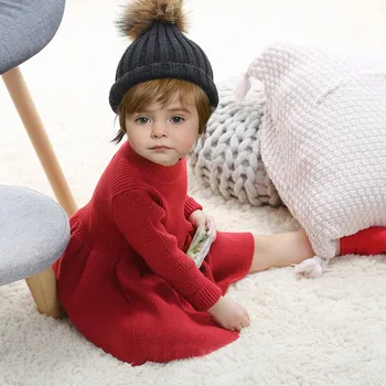 Meiteņu Trikotāžas Kleita 2020 rudens ziemas Drēbes, Režģu Bērniem, baby Toddler kleita meitenēm princese Kokvilnas silts Ziemassvētku Kleitas