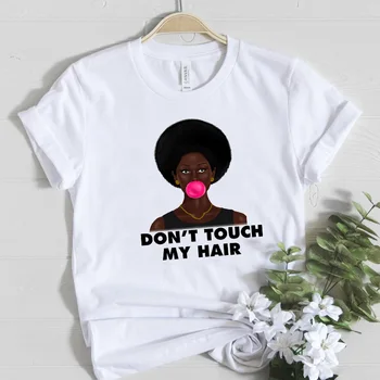 Melna Meitene Burvju t krekls Sievietēm Kokvilnas Topi Melanīna Poppin Tee kreklu Estētisko Āfrikas Cirtas Sieviete Mīlestība Grafikas Sieviešu T-krekls