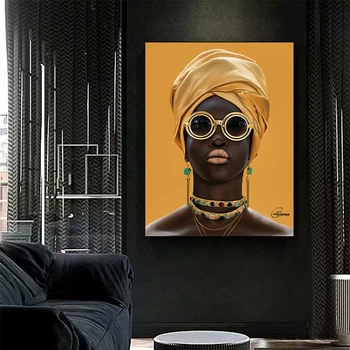 Melna Meitene Rotaslietas Audekls Drukāt Āfrikas Mākslas Sievietes Sienas Gleznojums uz Dzīvojamās Istabas Sienas, Mākslas Plakāti un Izdrukas Sienas, Attēlus, Dekori