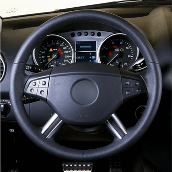 Melna PU Mākslīga Āda Automašīnas Stūres Rats Segumu Mercedes Benz W164 M-Klases ML350 ML500 X164 GL-Klases GL4