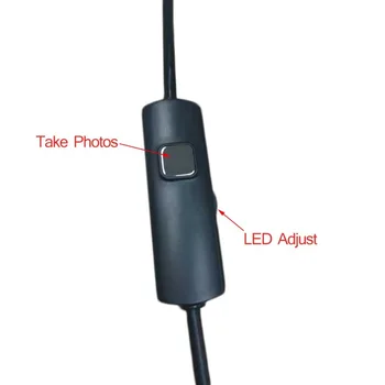 Melns 6 LED Auss Endoskopu, 7mm Objektīvs Kabeļu Ūdensizturīgs Mini USB Pārbaudes Borescope Kamera Android 640*480 Phones/1280*720 GAB