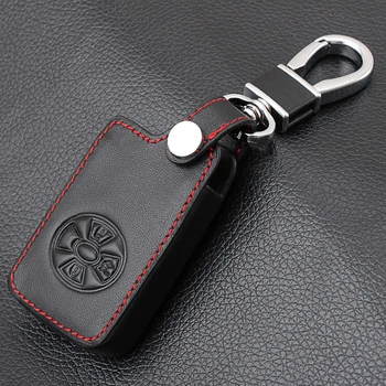 Melns Ādas Atslēgu Gadījumā, Keychain, 3 Pogu, Smart Tālvadības Atslēgu Shell Fob Toyota RAV4 Vitz Ractis Auto Atslēga Vāciņu