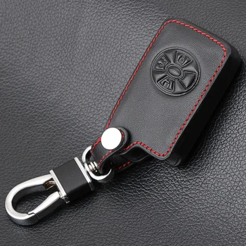 Melns Ādas Atslēgu Gadījumā, Keychain, 3 Pogu, Smart Tālvadības Atslēgu Shell Fob Toyota RAV4 Vitz Ractis Auto Atslēga Vāciņu