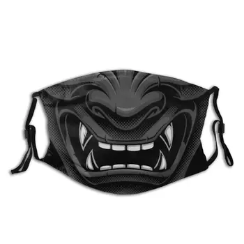 Melnā Japāņu Oni Dēmons Masque Aizsardzības Samurai Adulte Sejas Maska Ar Filtru