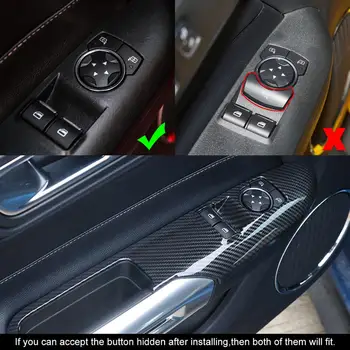 Melnā Ogle Interjera Durvju Logu Pacēlāja Slēdzis Paneļa Vāku Apdare Ford Mustang 2016 2017 Auto Rāmja Uzlīme Dekori
