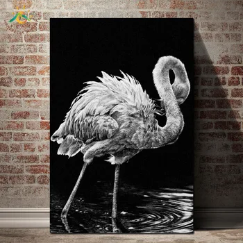 Melnā un Baltā Dzīvnieku Izdrukas, Plakāti Flamingo Žirafe Zirgu Sienas Plakātu Mākslas Audekls Mākslas Krāsošana Dekoratīvie Attēlu, Mājas Dekoru