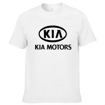 Mens Short Sleeve KIA motors Auto Logo Tshirt Vasaras gadījuma vīrietis vienkrāsainu Kokvilnas T krekli Modes HipHop Harajuku Vīriešu Apģērbu,