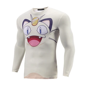 MEOWTH t-krekls ikdienas valkāšanai Topi Fitnesa Ātri Sausas Elsas Saspringts 3D krekls Cosplay Kostīmu Karstā Anime Cosplay par cēloņsakarību
