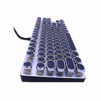 METOO-NULLE Apaļa Keycap Spēļu Mehāniskā Tastatūra Zils Melns Sarkans Slēdzis Anti-Dubultattēlu USB Vadu LED Aizmugurgaismojuma Tastatūra PC