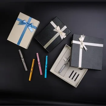 Metāla krāsains pildspalvu Augstas kvalitātes biznesa tintes dāvanu kastē, kas ir Viegli pārvadāt Gluda rakstīšanas fountain pen Labākā dāvana