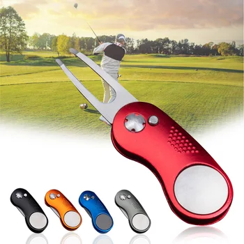 Metāla Salokāms Golfa Divot Dakša Rīks ar Magnētisko Pogu Portatīvo Golfa Klubs FEA889