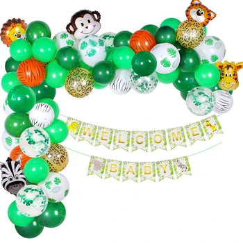 Meža Dzīvnieku Balons Gumijas Ķēdes Džungļu Safari Puse Happy Birthday Puse Dekori Mājas Savvaļas Vienu Dzimšanas Dienas Ballīti Piederumi