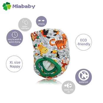 Miababy ECO-friendly Liels XL auduma autiņbiksīšu segums, Bērnu 2 Gadiem un Vecāki, sday-sausa,iekšējā, regulējams izmērs, der viduklis 36-58cm