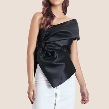 MIAOQING bez Piedurknēm, neregulāras, dzidri krāsu krekls sievietēm pavasara modes 2019 sieviešu apģērbs