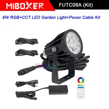 Miboxer FUTC08A 6W RGB+PKT LED Garden Light+DC24V 65W led Barošanas +Kabeļu savienotājs+FUT088 2.4 G bezvadu Tālvadības pults