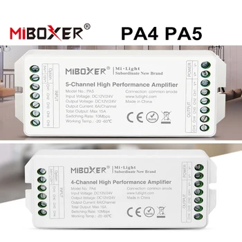 Miboxer PA4 4-Kanālu PA5 5-Channel High Speed Veiktspējas LED Lentes Pastiprinātājs RGBW LED Kontrolieris 12V-24V Spēcīgu Saderība