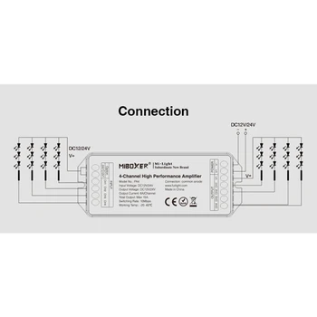 Miboxer PA4 4-Kanālu PA5 5-Channel High Speed Veiktspējas LED Lentes Pastiprinātājs RGBW LED Kontrolieris 12V-24V Spēcīgu Saderība