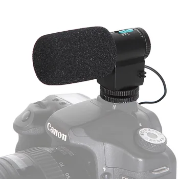 MIC-109 DV Stereo Mikrofons Nikon D7200 D5500 D5300 D3200 D810a D800 D750 D5 D4s Canon 7D 5DIII 750D 80D 70D 3,5 mm Mikrofona Ligzda